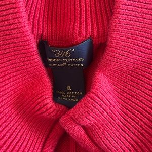 Brooks Brothers 346 supima cotton zipper red sweater